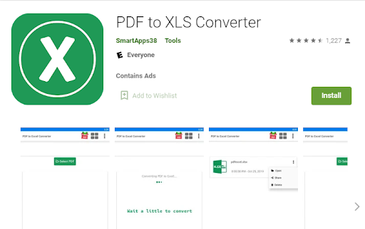 PDF To Excel Converter Android APP